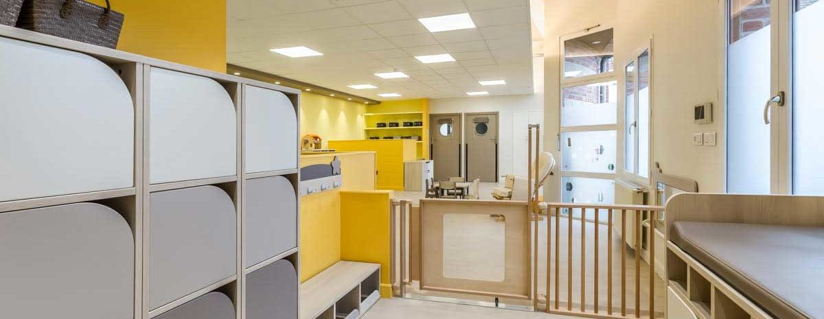 Crèche Tressin - mobilier de rangement architecte